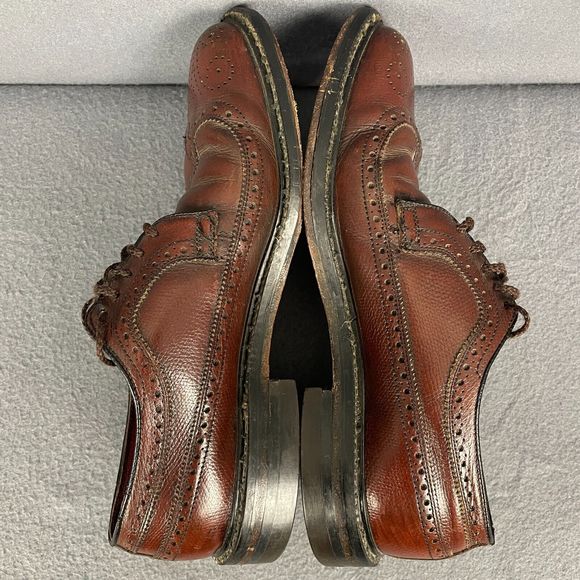 Vintage Stuart Holmes Men\'s US 7.5 Burgundy Leather Lace Up Brogue Dress Shoes main image 11